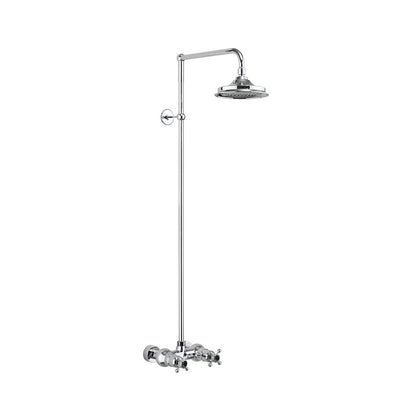 Burlington Eden BEF1S Thermostatic Exposed Shower Bar Valve Single Outlet with Rigid Riser and Swivel Shower Arm with Rose