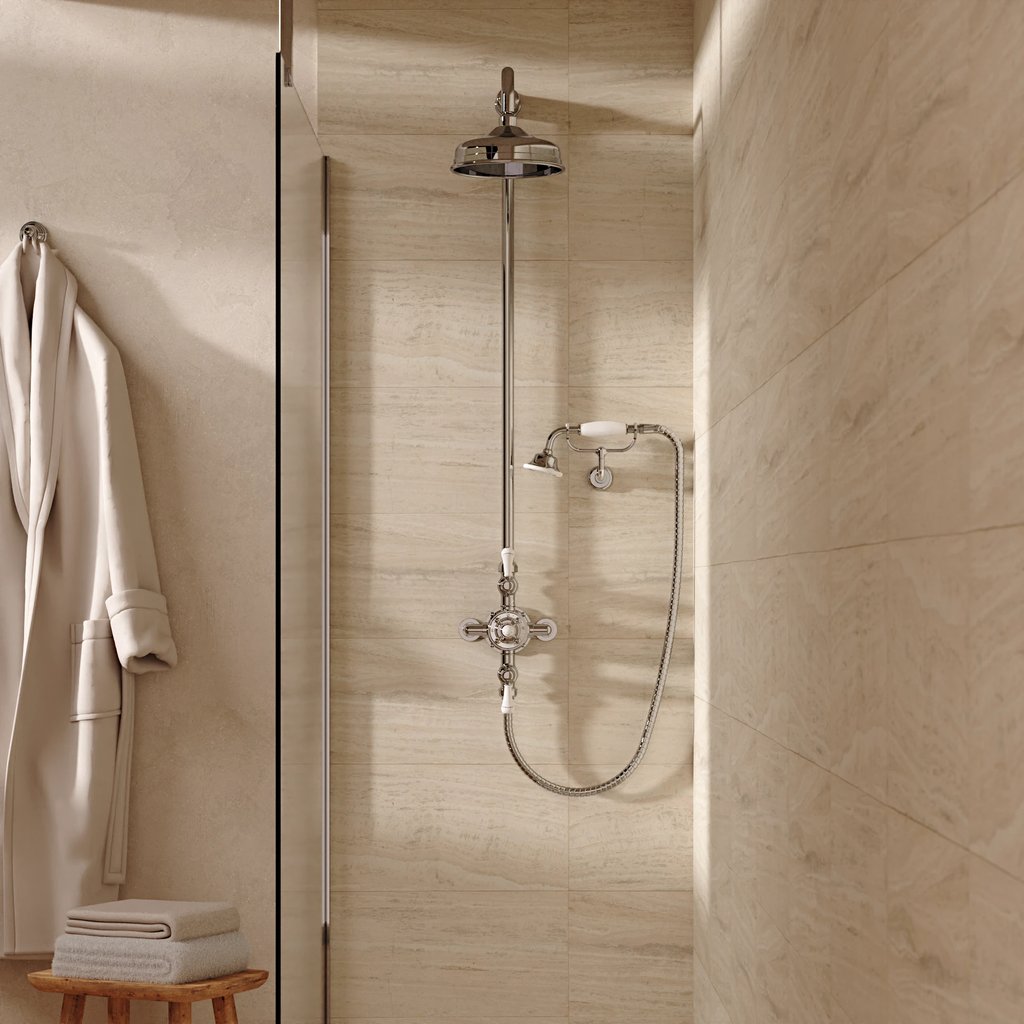 Crosswater Belgravia Thermo Shower Valve with Fixed Head and Cradle in Chrome