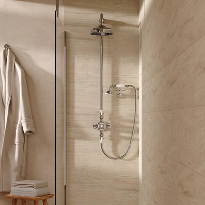 Crosswater Belgravia Thermo Shower Valve with Fixed Head and Cradle in Chrome