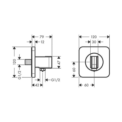AXOR 36724000 Citterio E Porter Unit for Secure Hand Shower Placement
