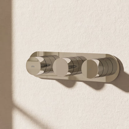 Crosswater Dial Central Thermostatic Shower Valve with 2 Way Diverter Horizontal Chrome
