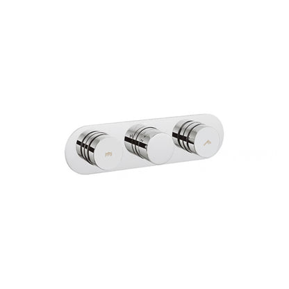 Crosswater Dial Central Thermostatic Shower Valve with 2 Way Diverter Horizontal Chrome