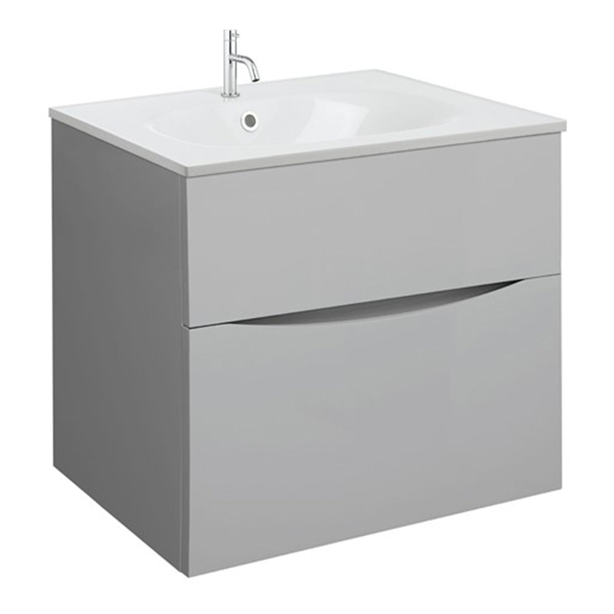 Crosswater Glide II 600 Unit with White Gloss Cast Mineral Marble Basin