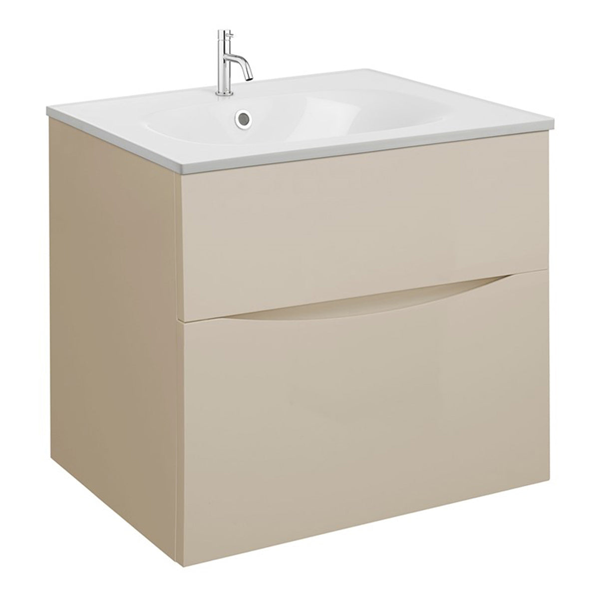 Crosswater Glide II 600 Unit with White Gloss Cast Mineral Marble Basin