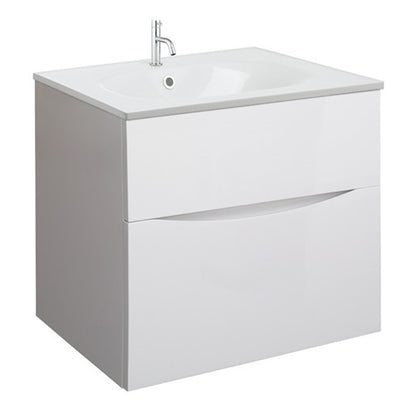 Crosswater Glide II 600 Unit with White Gloss Cast Mineral Marble Basin