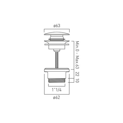 Vado IND-395-BLK Universal Basin Waste