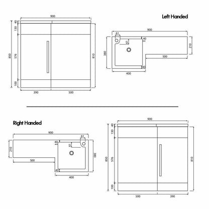 Luxe81 Lili 900mm Bathroom Furniture Pack - Gloss White