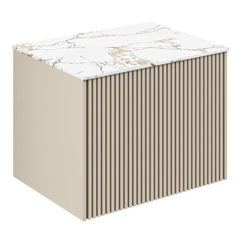 Crosswater Limit 600 Single Drawer Unit with Gold Vein Estatuario Worktop