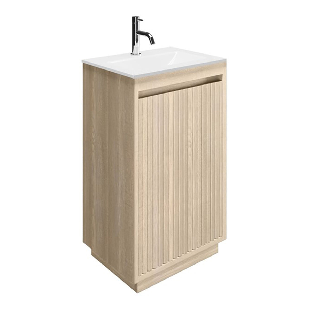 Crosswater Flute 470 Floor Standing Unit with Ice White Glass Basin
