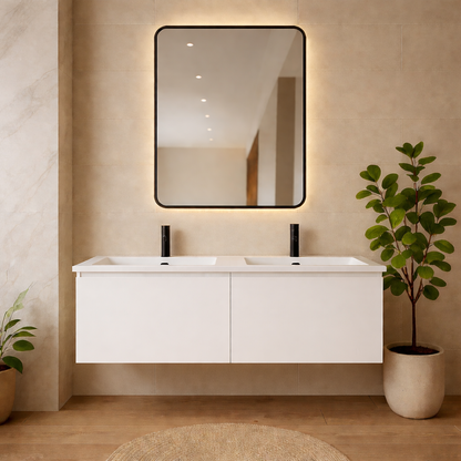 LUXE81 Nile Matte Cabinet With Matte Stone Basin or Ceramic
