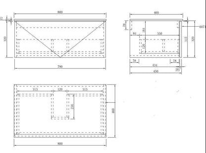 LUXE81 Nile Matte Cabinet With Matte Stone Basin or Ceramic