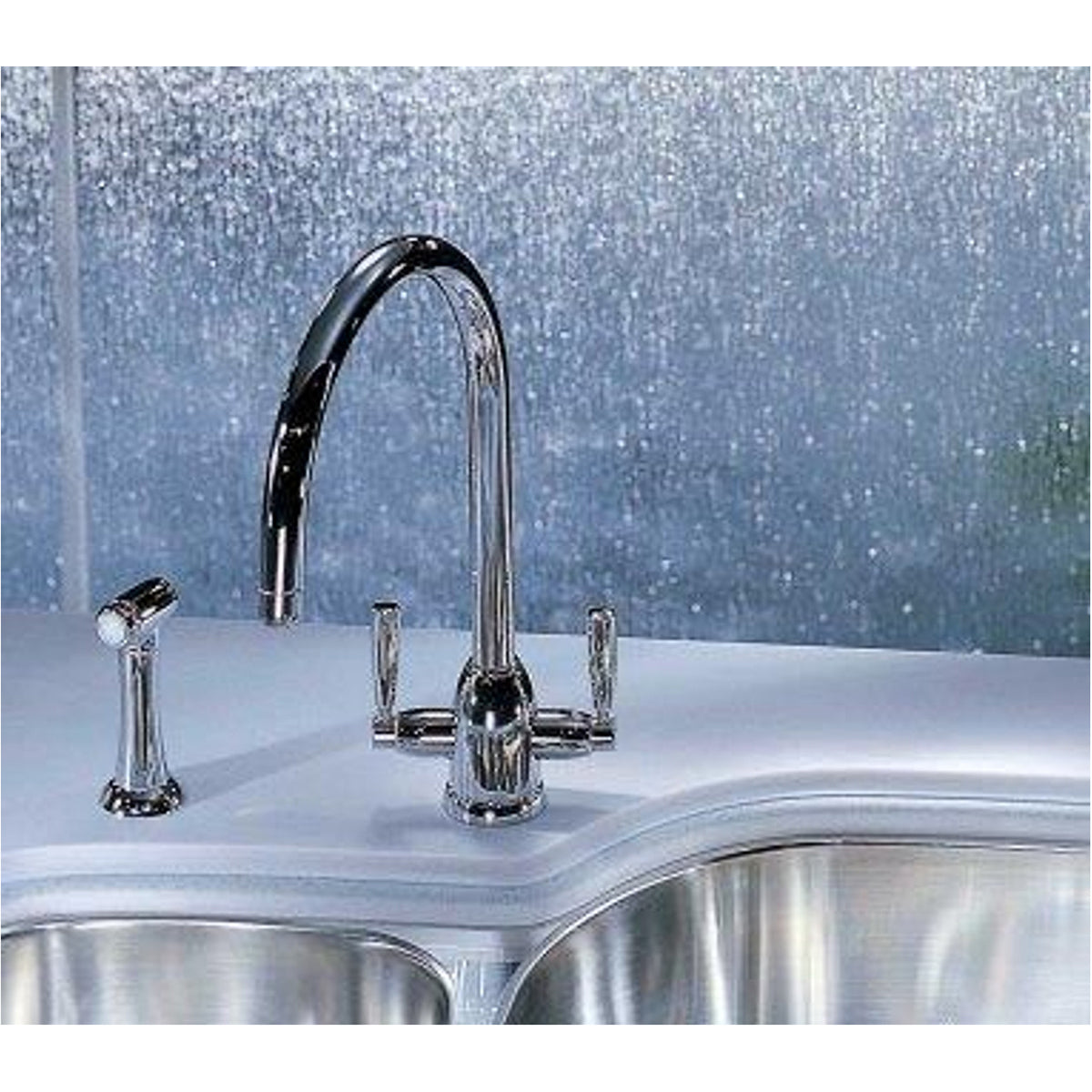 Perrin & Rowe Oberon - C Spout 4866 (with Rinse) Kitchen Tap
