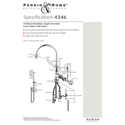 Perrin & Rowe Parthian 4346 (with Rinse) Kitchen Tap