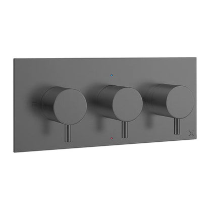 Crosswater MPRO 2 Outlet 3 Handle Concealed Thermostatic Shower Valve
