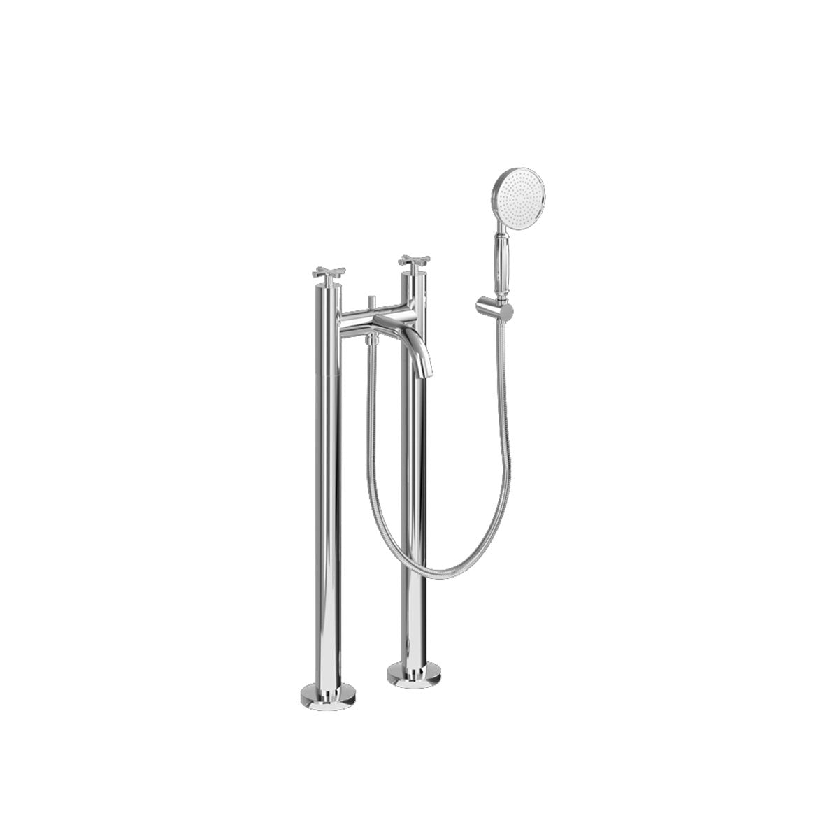 Burlington Riviera Bath Shower Mixer with Handset and Hose Kit on Riviera Stand Pipes