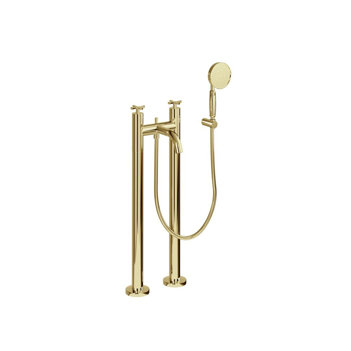 Burlington Riviera Bath Shower Mixer with Handset and Hose Kit on Riviera Stand Pipes