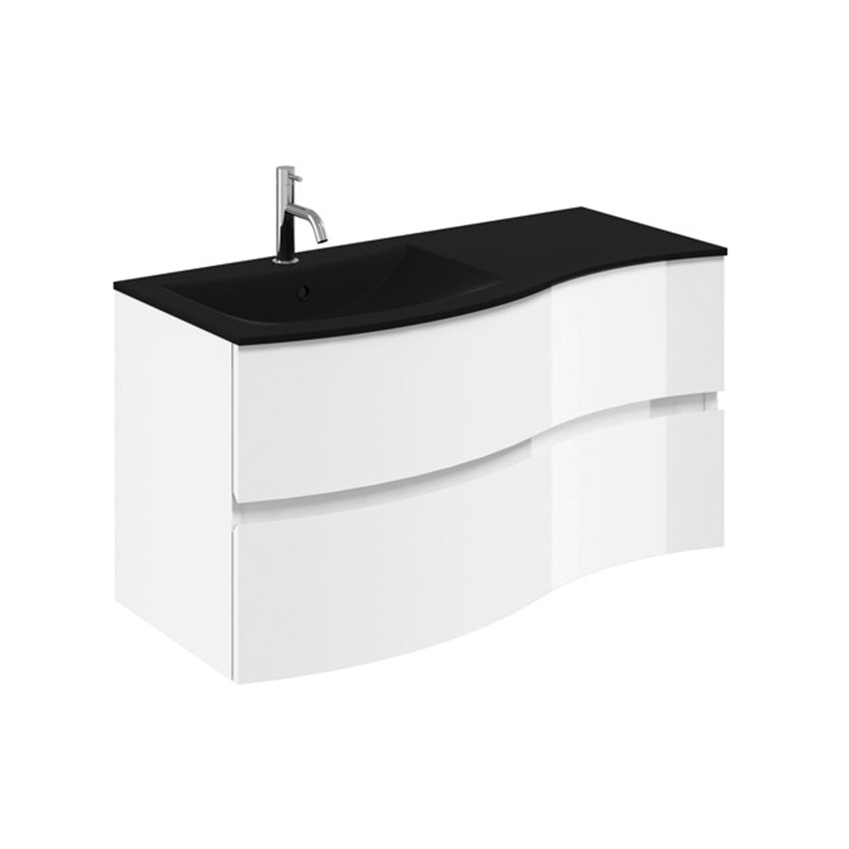 Crosswater Svelte 1000 Unit & Midnight Black Glass Basin