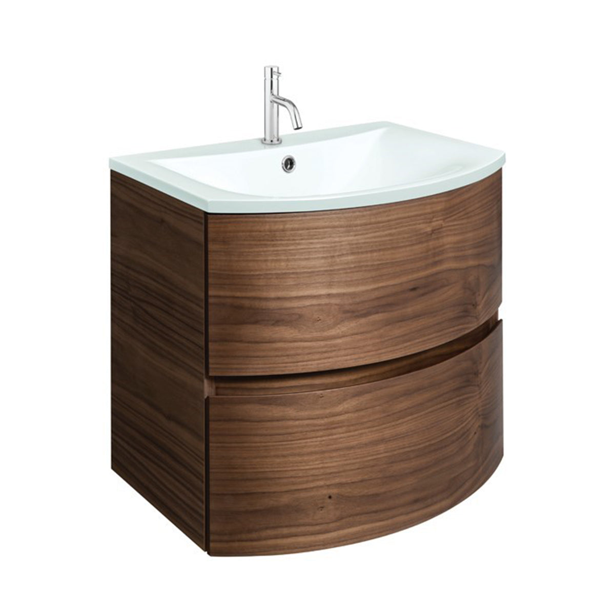 Crosswater Svelte 600 Unit & Ice White Glass Basin
