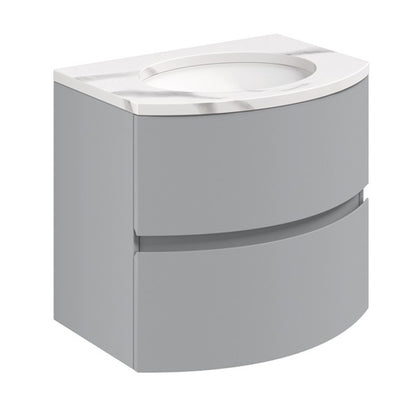 Crosswater Svelte 600 Wall Mounted Unit with 600 Calcutta Marble Effect Basin