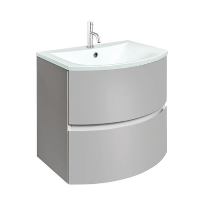 Crosswater Svelte 600 Unit & Ice White Glass Basin