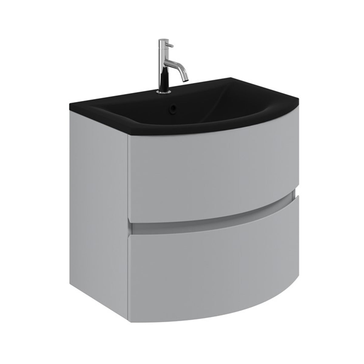 Crosswater Svelte 600 Unit & Midnight Black Glass Basin