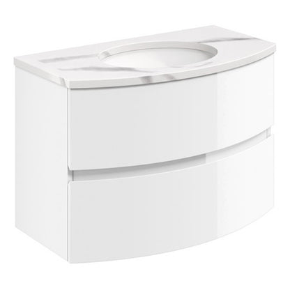 Crosswater Svelte 800 Wall Mounted Unit with 800 Calcutta Marble Effect Basin