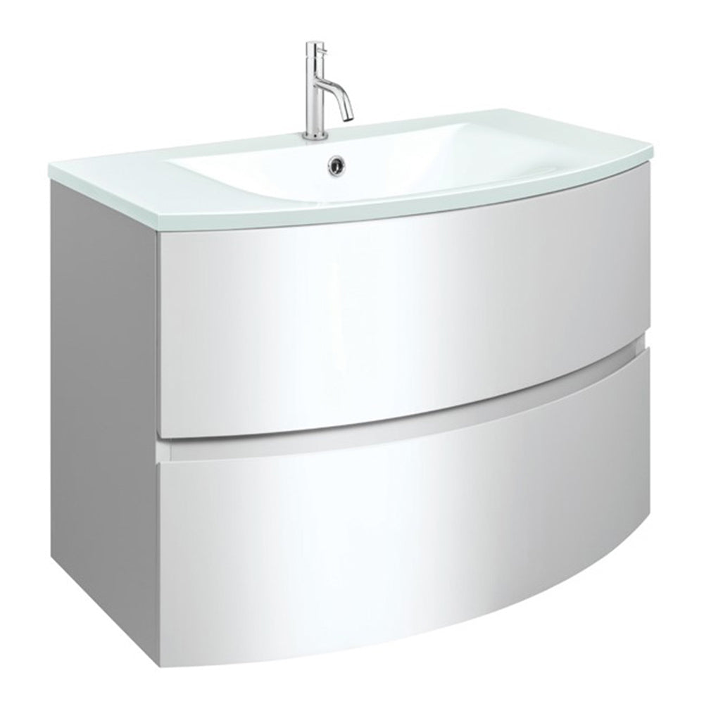 Crosswater Svelte 800 Unit & Ice White Glass Basin