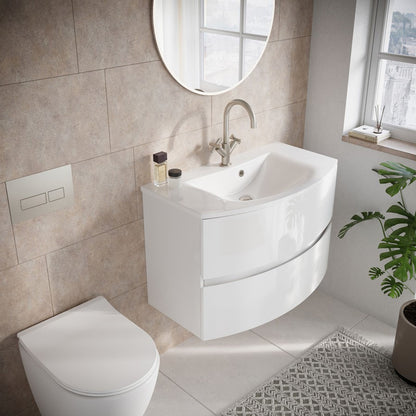 Crosswater Svelte 800 Unit & Cast Mineral Marble Basin