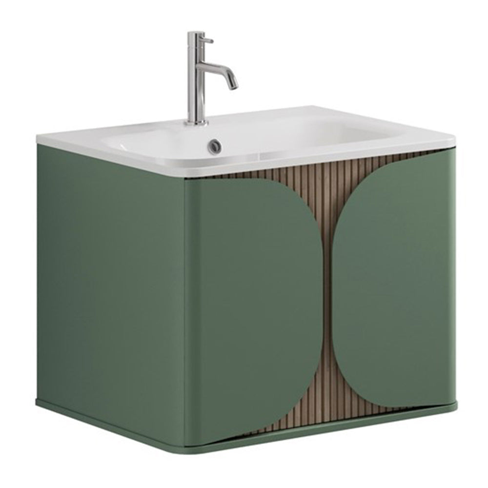 Crosswater Tambour 600mm One Drawer Wall Hung Vanity with 1TH Basin