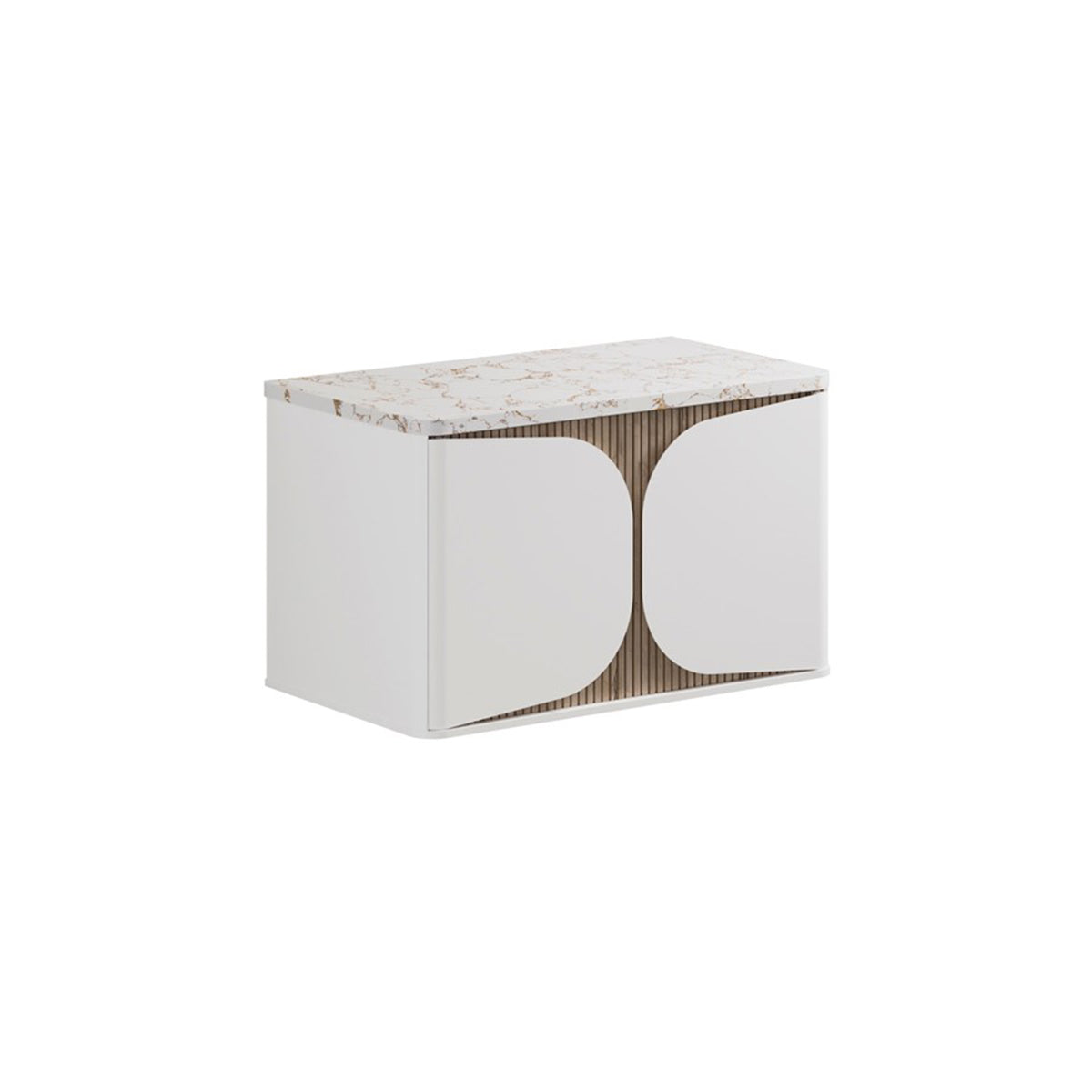 Crosswater Tambour 800mm One Drawer Wall Hung Vanity with Worktop