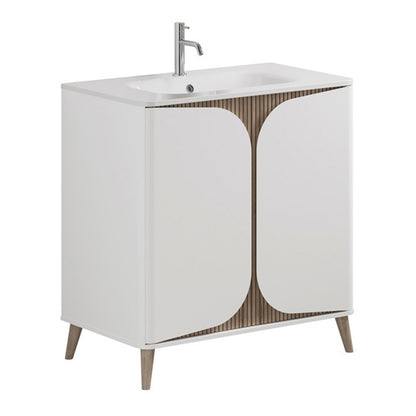 Crosswater Tambour 800mm Floor Standing Vanity With Doors with 1TH Basin