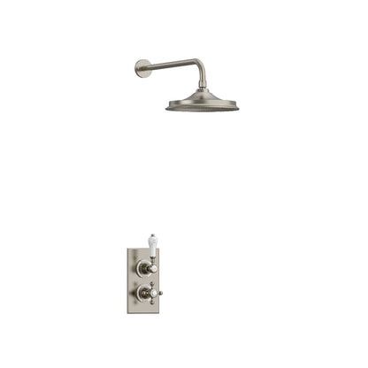 Burlington Trent TF1S Thermostatic Single Outlet Concealed Shower Valve with Fixed Shower Arm with Rose