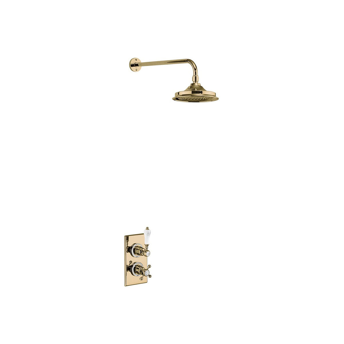Burlington Trent TF1S Thermostatic Single Outlet Concealed Shower Valve with Fixed Shower Arm with Rose