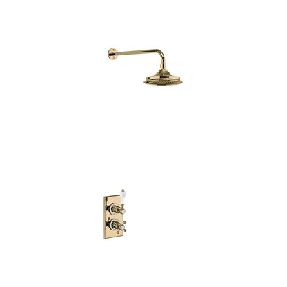 Burlington Trent TF1S Thermostatic Single Outlet Concealed Shower Valve with Fixed Shower Arm with Rose