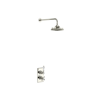 Burlington Trent TF1S Thermostatic Single Outlet Concealed Shower Valve with Fixed Shower Arm with Rose