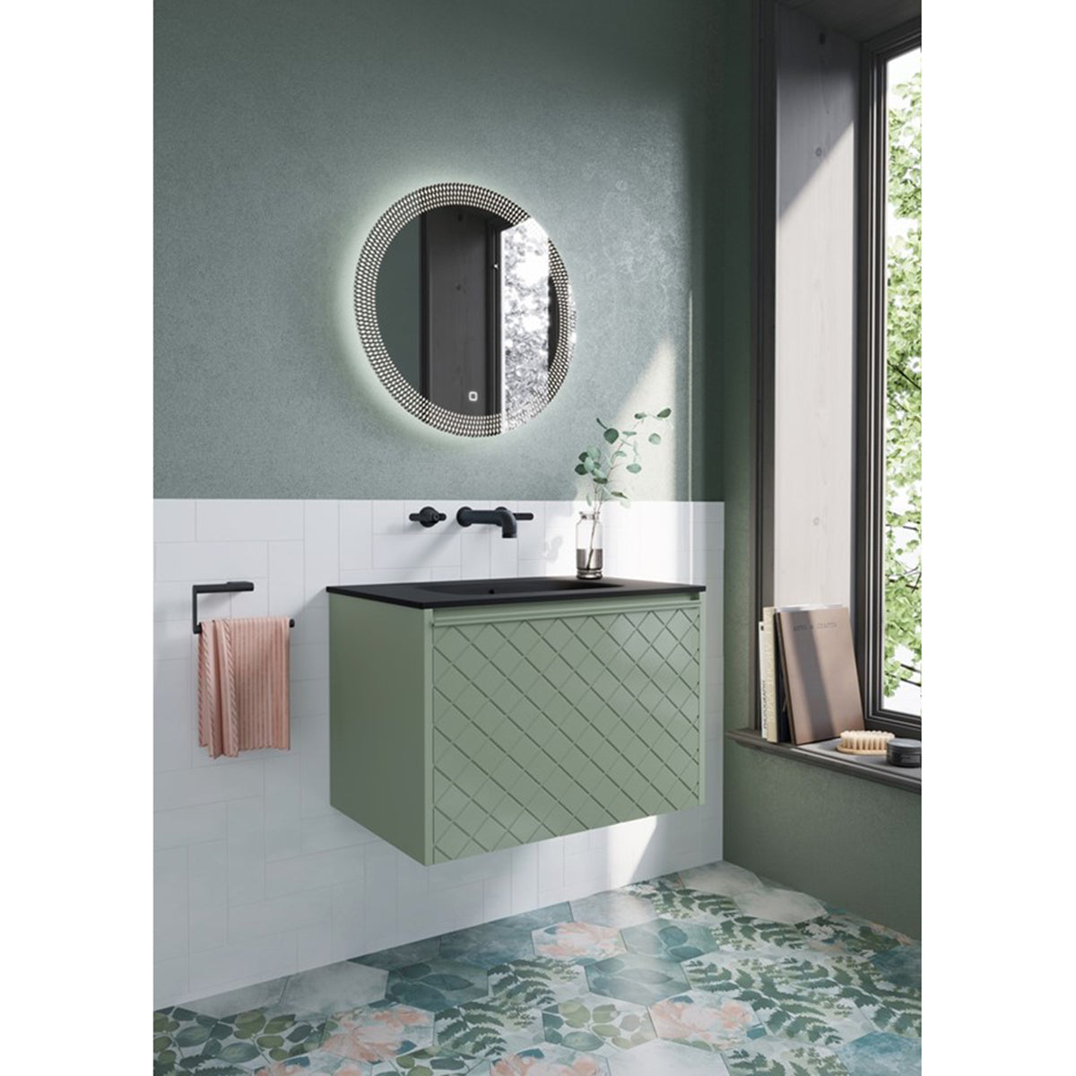 Crosswater Vergo 700 Single Drawer Unit with Midnight Black Glass Basin