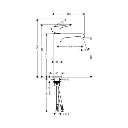 AXOR 36113000 Citterio E Tall Single Lever Basin Mixer for Precise Water Control